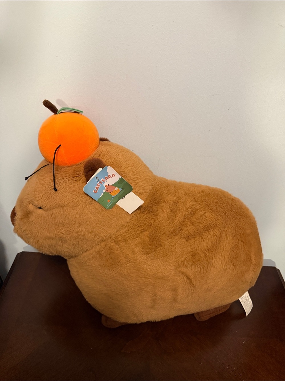Brown Plush Capybara with Orange - Soft Medium Plush